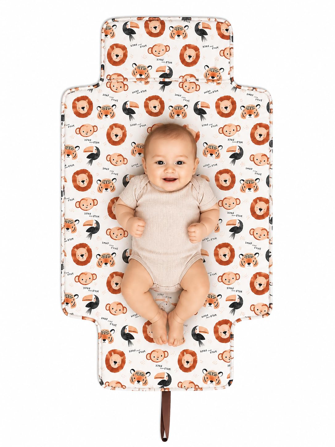 Travel Changing Mat - Waterproof & XL Size (Wild & Free (Safari))
