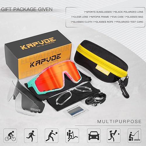 Miniatura 6 de KAPVOE Gafas de Ciclismo Polarizadas para Hombres y Mujeres MTB Bicicleta Montaña TR90 Gafas Deportivas para Correr Bicicleta K76