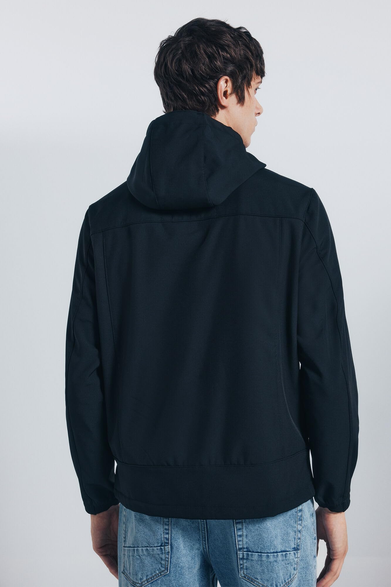 SPRINGFIELD Softshell Technical Parka Water Resistant Polyester With Zip Up Pockets And Hoodie. Parka Con Capucha Hombre