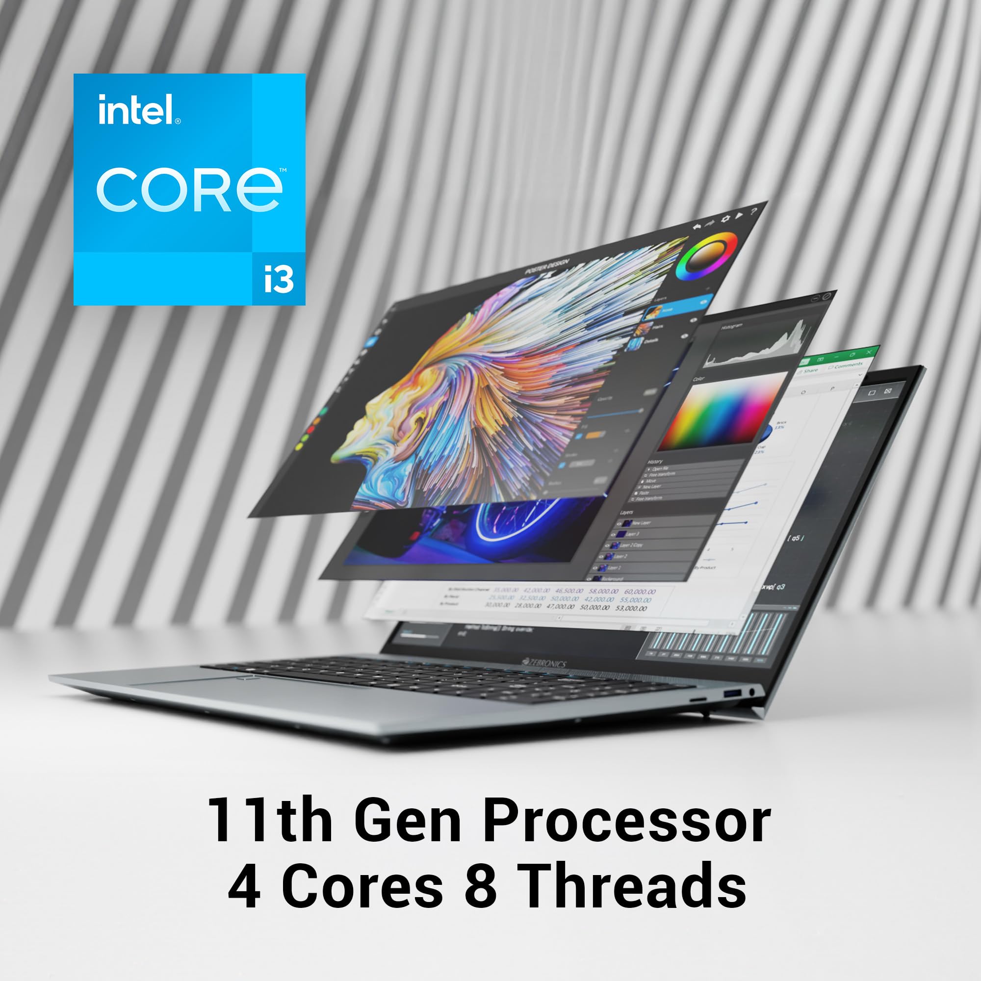ZEBRONICS PRO Series Y NBC 1S, Intel Core 11th Gen i3 Processor