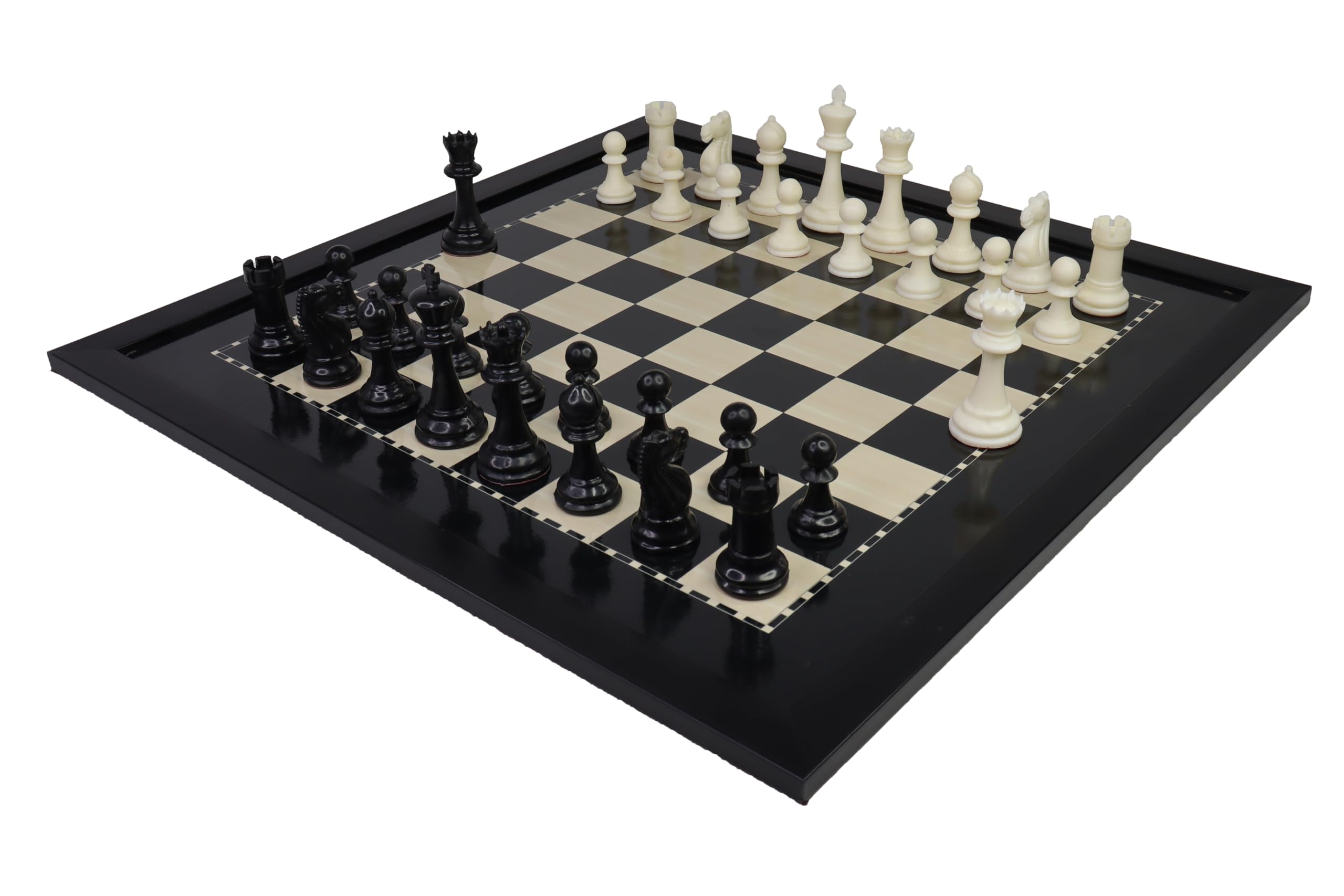 Playminds All 21" X 21" Tournament Size Wooden Laminated Chess Board with Fide Standard Chess Coins & Extra Queens (21" Wooden Black Chess Set) (B0CN47M8K8) Amazon Price History, Amazon Price Tracker