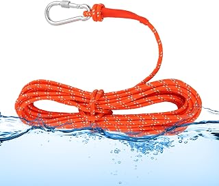 1/4 in x 32 Ft (10Meter) Floating Rope Life Ring Rope Lifesaving Dock Lines, Outdoor Throwing Lines for Life Preserver, Camping, Hiking, Hunting, Anchor, Mooring, Kayak