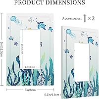 Vista 5 de Tortugas Marinas de Pared Océano Hierba Medusas Peces Algas Marinas Burbujas Placa de Pared Individual Rocker/Decora 1 Gang Cubierta de Interruptor