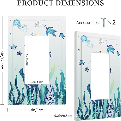 Miniatura 5 de Tortugas marinas pared océano hierba medusas peces algas marinas burbujas individuales rockerDecora placa de pared 1 placa de cubierta