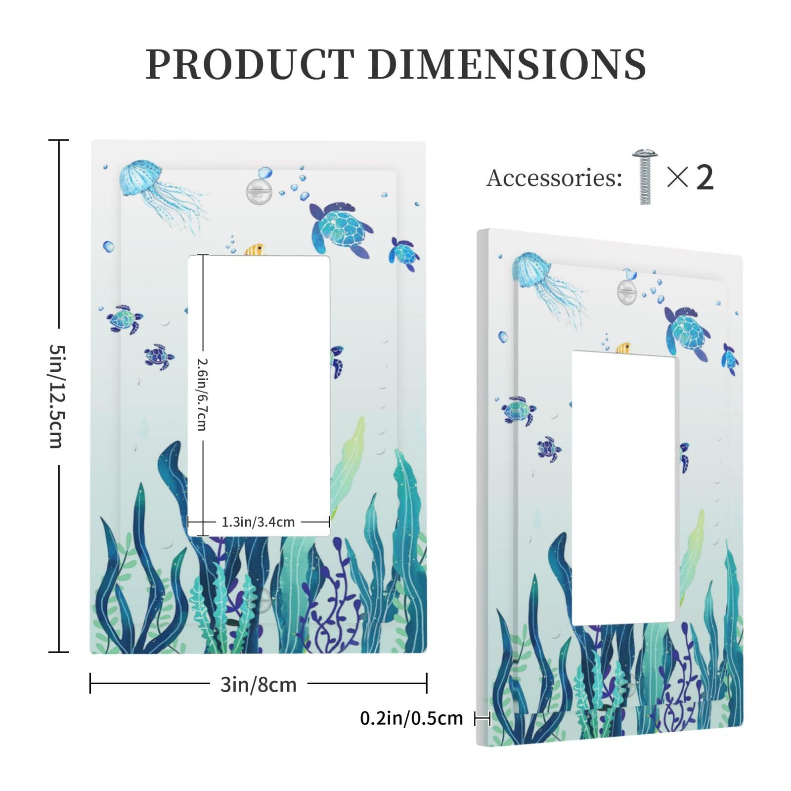 Ocean Underwater World Poissons Tortue 1 Gang Interrupteur