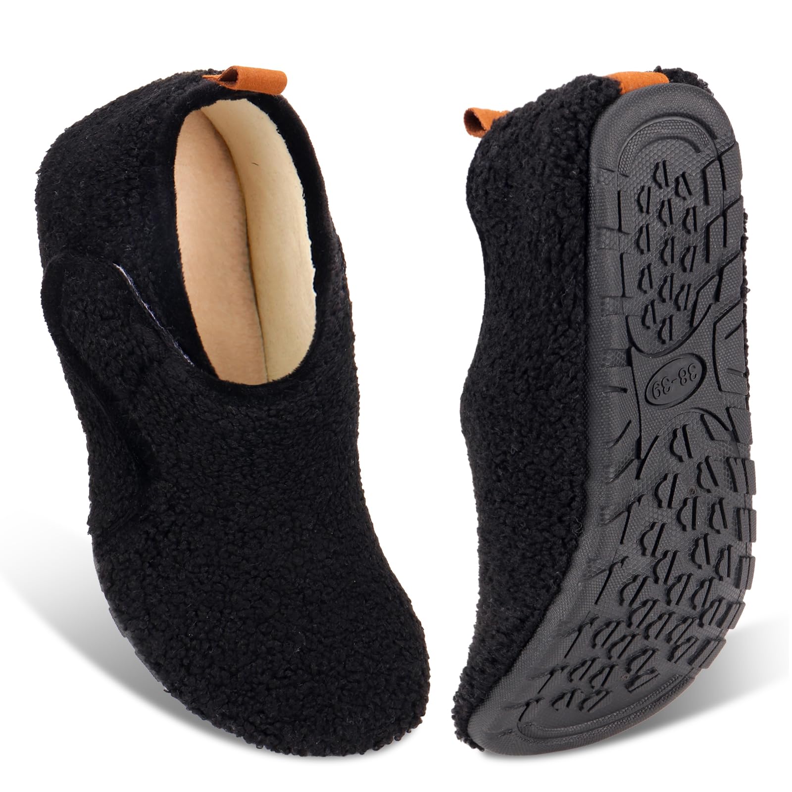 Ibeauti Women Mens House Slippers Lightweight Comfy Barefoot Slipper Socks Rubber Sole House Shoes for Indoor/Outdoor Bedroom Travel