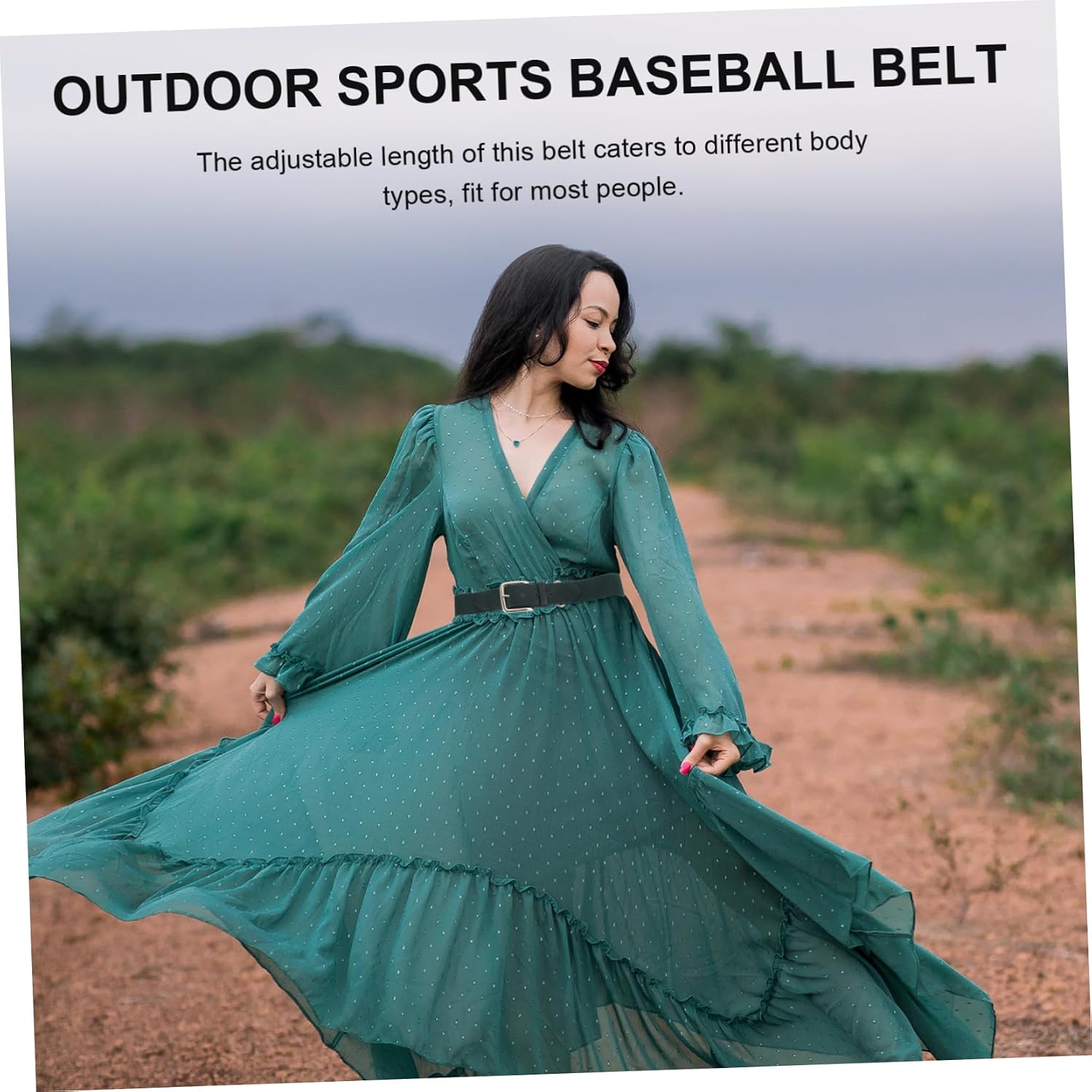 Kisangel Baseball Belt for Adults Adjustable Elastic Softball Waist Belt Pu Leather Unisex Design for Comfortable Outdoor Sports Use Deep Green