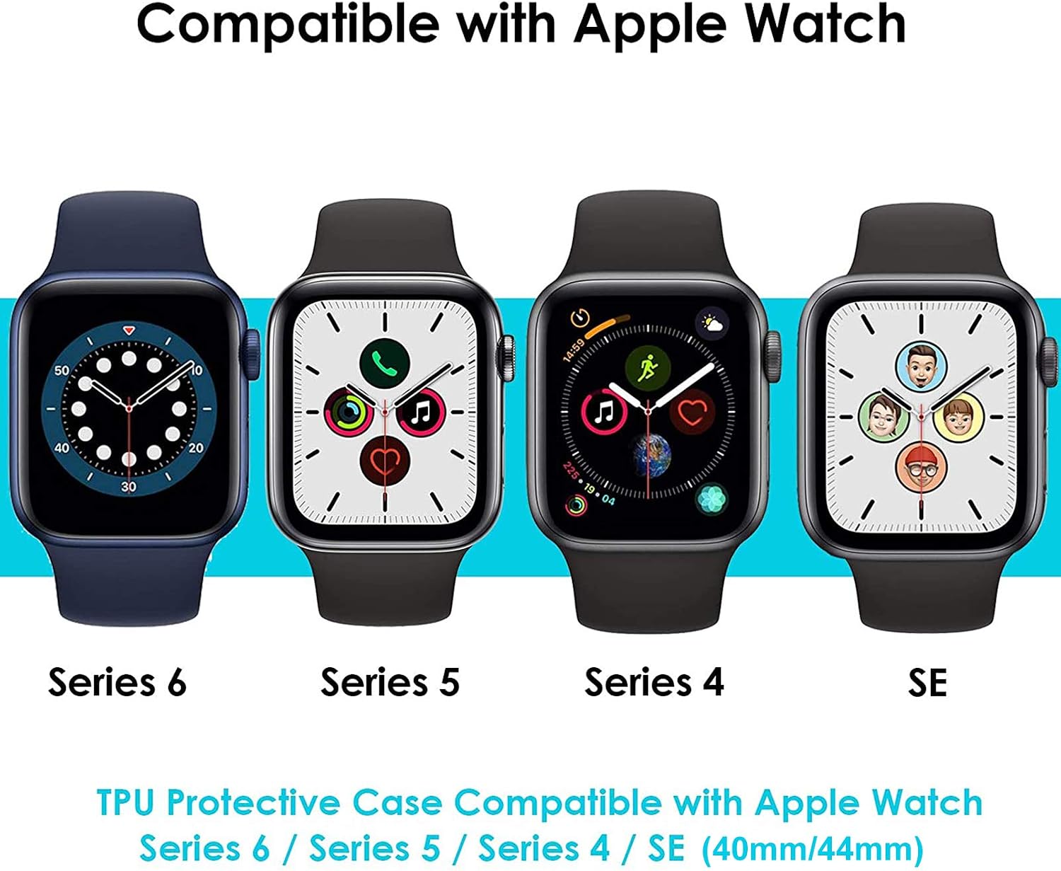 ZEBRE Case Compatible with Apple Watch Screen Protector 40mm, Hard PC Protective Bumper Case with HD Tempered Glass Screen Protector Compatible with iWatch SE Series 6/5/4 (Clear/Clear)
