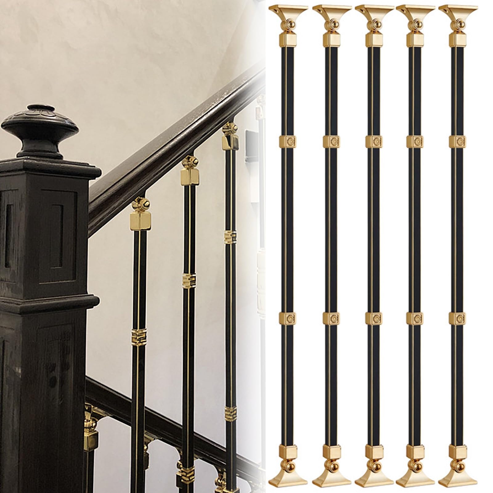 Poste de barandilla de metal ajustable de 270° para soporte de suelo en escaleras de jardín