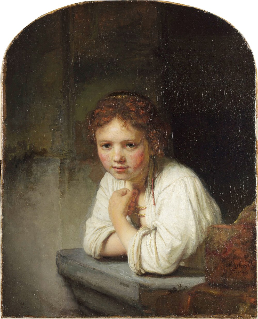 Poster Rembrandt Girl at a Window Archival Matte Print grand format pour decoration murale