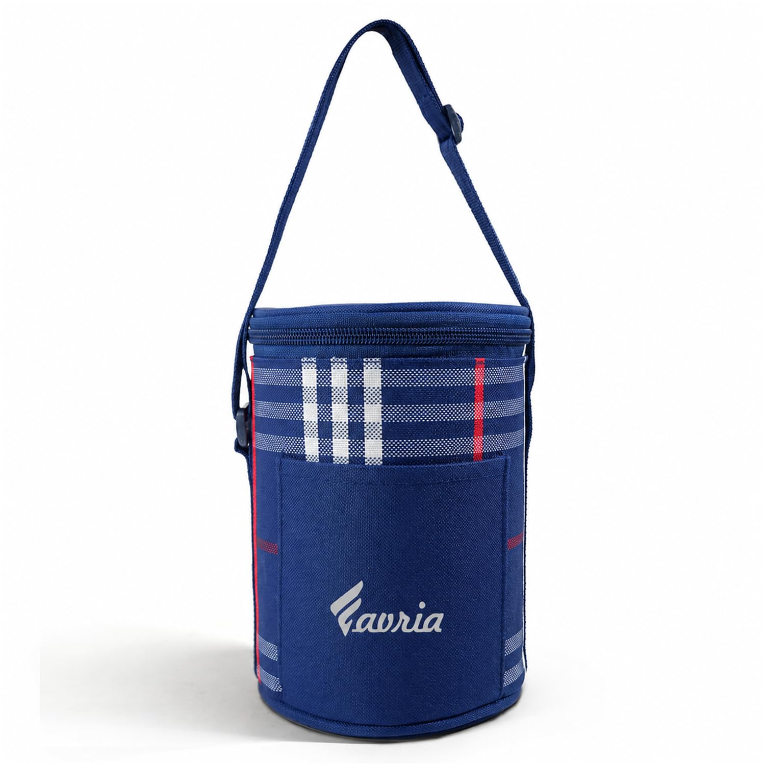 Favria Insulated Lunch Bag for Office Men Women | Tiffin Bag | Lunch Box Bag for School College | Lunch Carry Bag with Cutlery Pocket | Fits 3 Lunch Containers| Lunch Box Cover (Round Lunch Bag Blue)-image-23