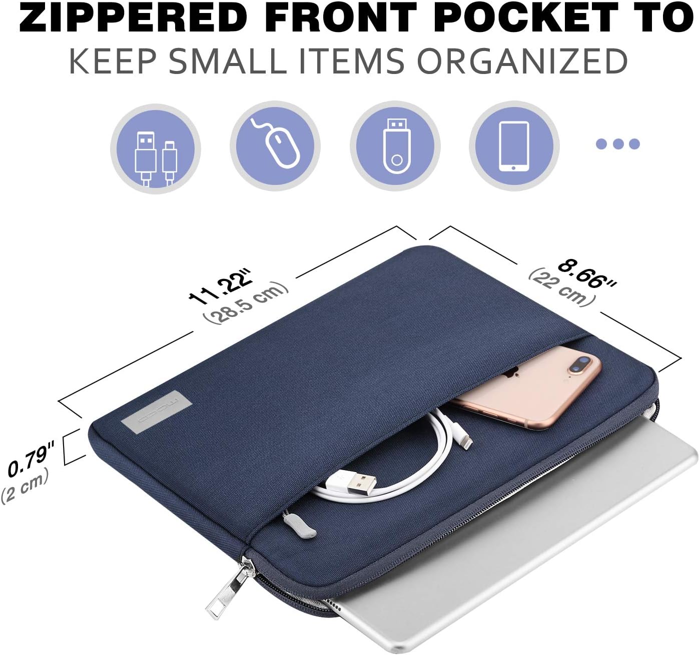 MoKo 11 Inch Tablet Sleeve Bag Carrying Case Fits iPad Pro 11 2021/2020/2018, iPad 9th 8th 7th Gen 10.2, iPad Air 4 10.9, iPad Air 3 10.5, iPad 9.7, Galaxy Tab A 10.1, Tab S6, Fit Smart Keyboard : Electronics