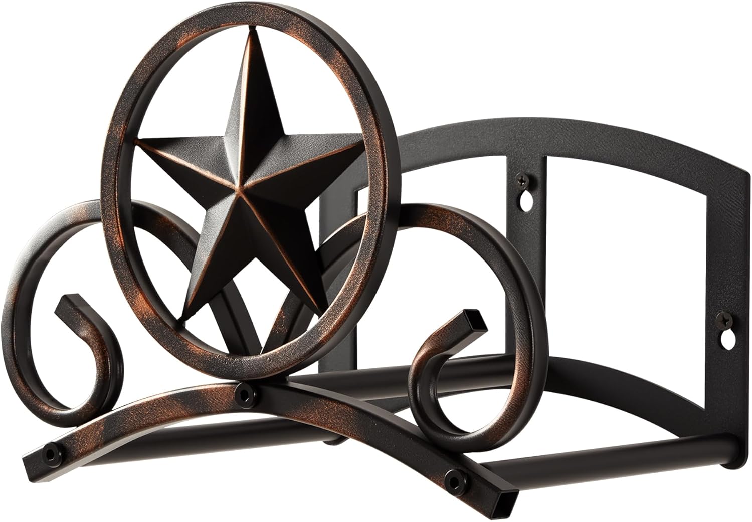 Garden Hose Holder Wall Mounted Decorative, Heavy Duty Metal Hose Hanger for Outside, Sturdy Water Hose Rack Holds 125-Feet of 5/8-Inch Hose, Water Hose Hooks