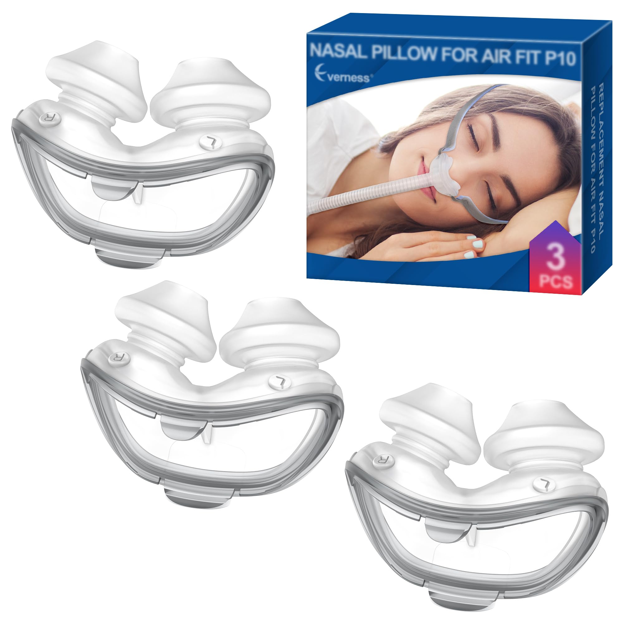 Replacement Nasal Pillows for Airfit P10 Large (3 Packs), FSA/HSA Eligible, Lighter Weight and Better Seal, Replacement CPAP Supplies with Softer