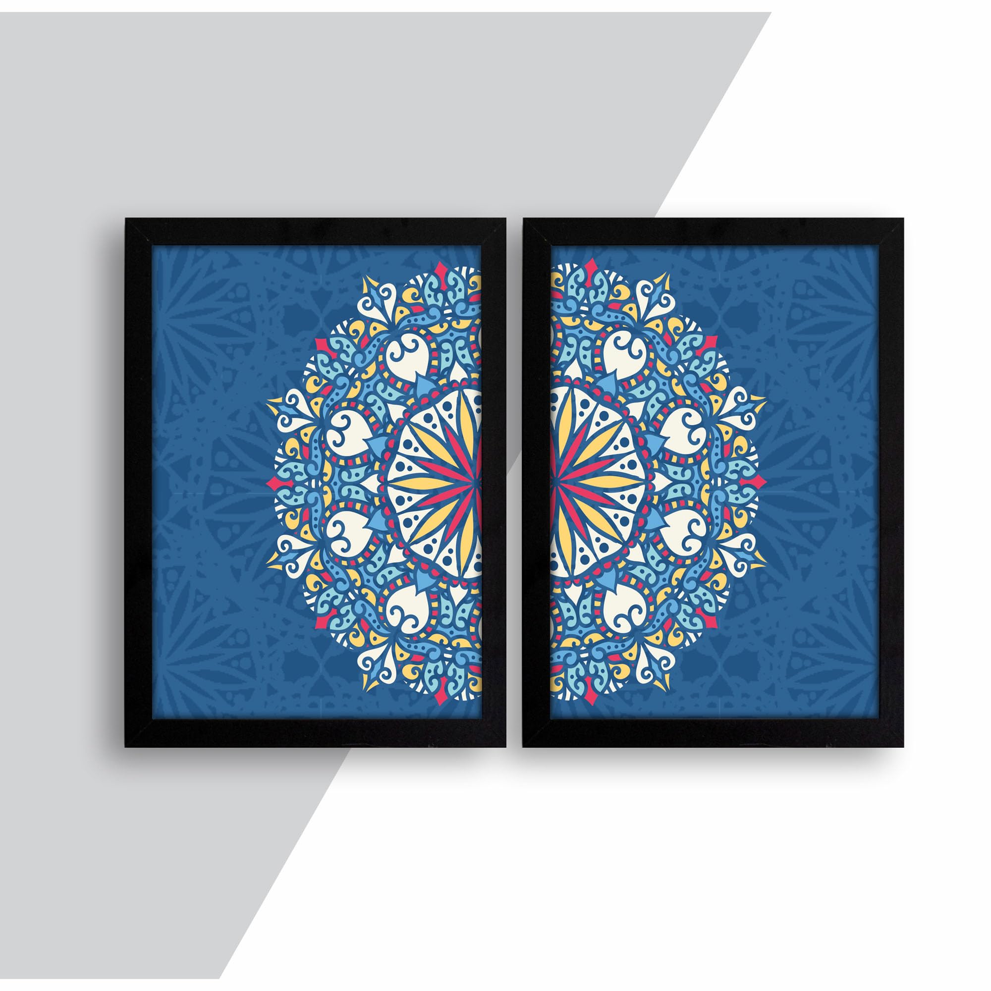 GoArt Mandala Wall painting for home decoration poster with glass frame, Wall Decor painting SIZE-13x17 (Mandala 5)