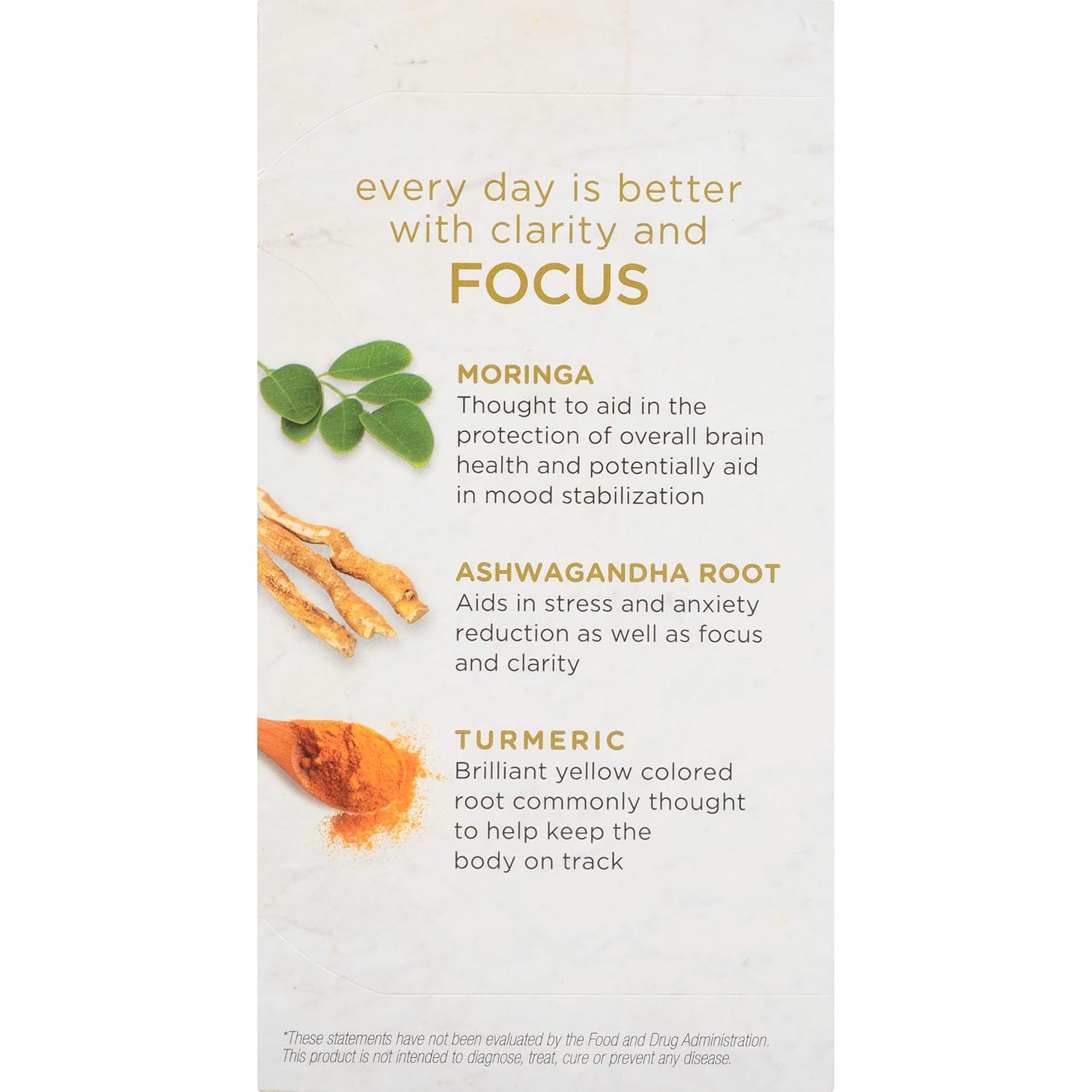 Bigelow Tea Benefits Focus Moringa & Black Tea, Caffeinated, 18 Count (Pack of 6), 108 Total Tea Bags