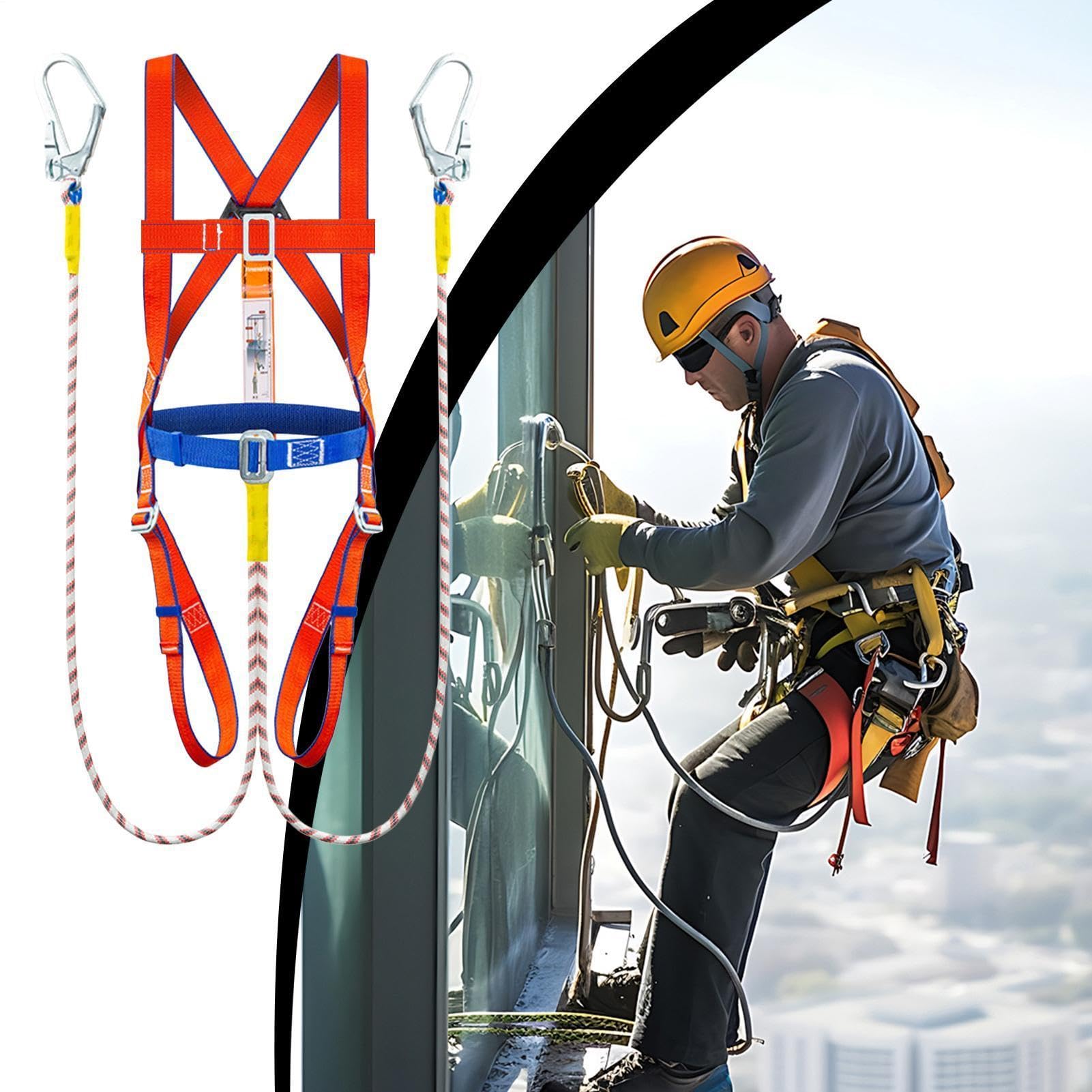 Imbracatura da Lavoro Uomo Edile Imbracatura di Sicurezza Completa per | Con Cordino Assorbente Shock E Di Lavoro Sgancio Rapido Ergonomici Per Manutenzione Torri