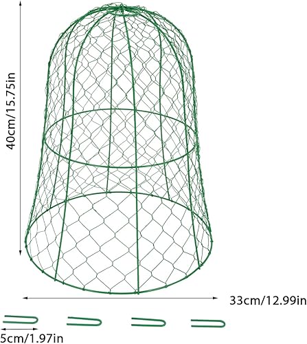 Miniatura 2 de Paquete de 5 Cloches de alambre de pollo para jardín, 12.99 pulgadas de profundidad x 15.75 pulgadas de alto, protectores y cubiertas de plantas, de
