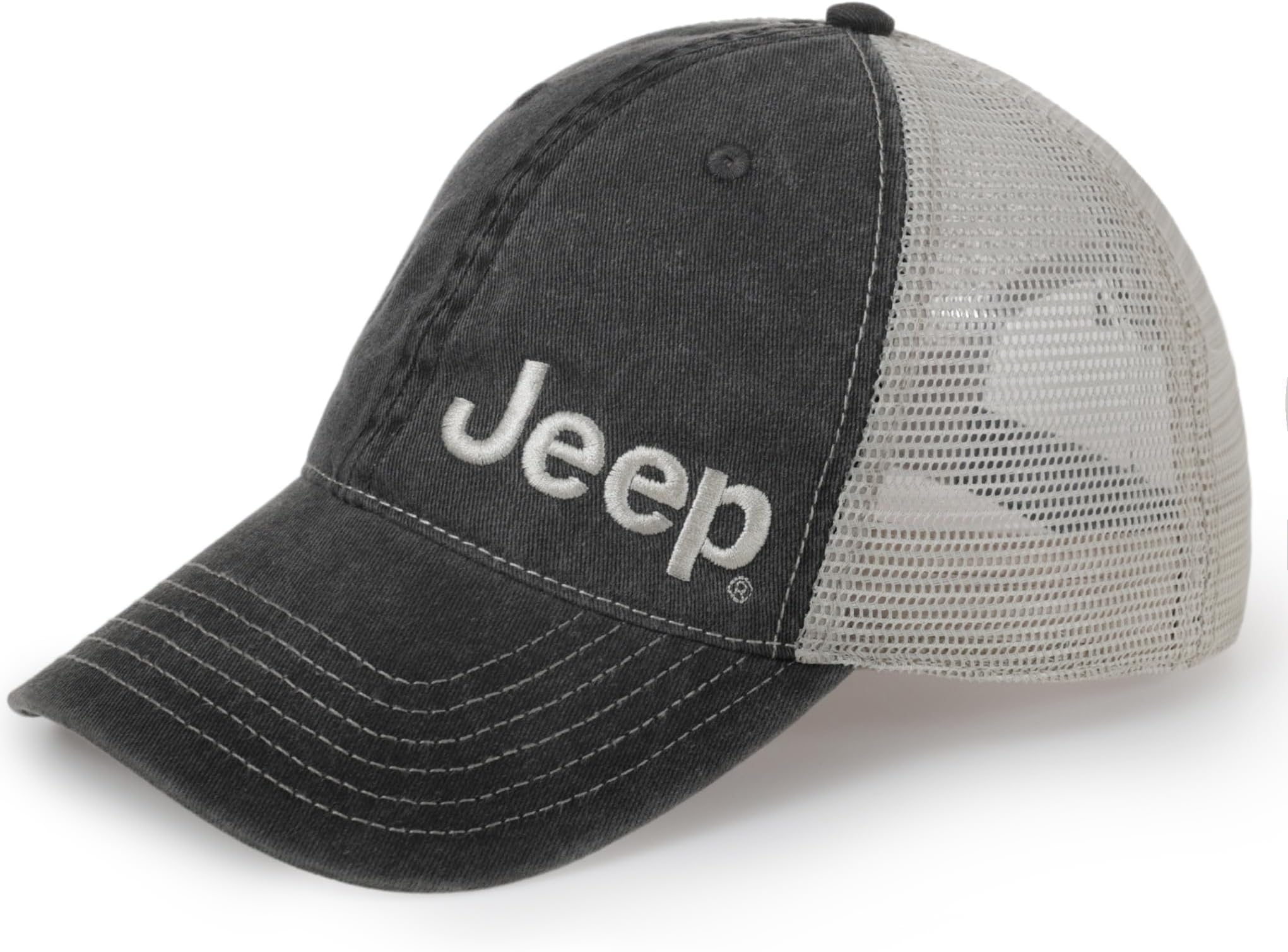 JeepGarment Washed Trucker Hat - Black