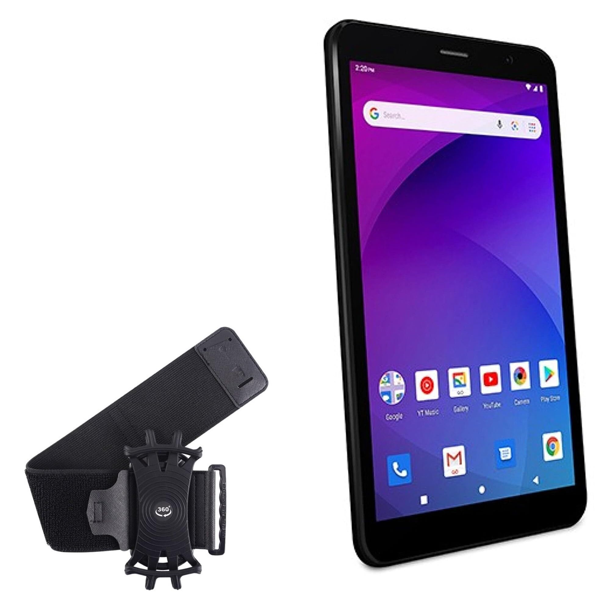 BoxWave Holster Compatible with Allview Viva 803G - ActiveStretch Sport Armband, Adjustable Armband for Workout and Running - Jet Black