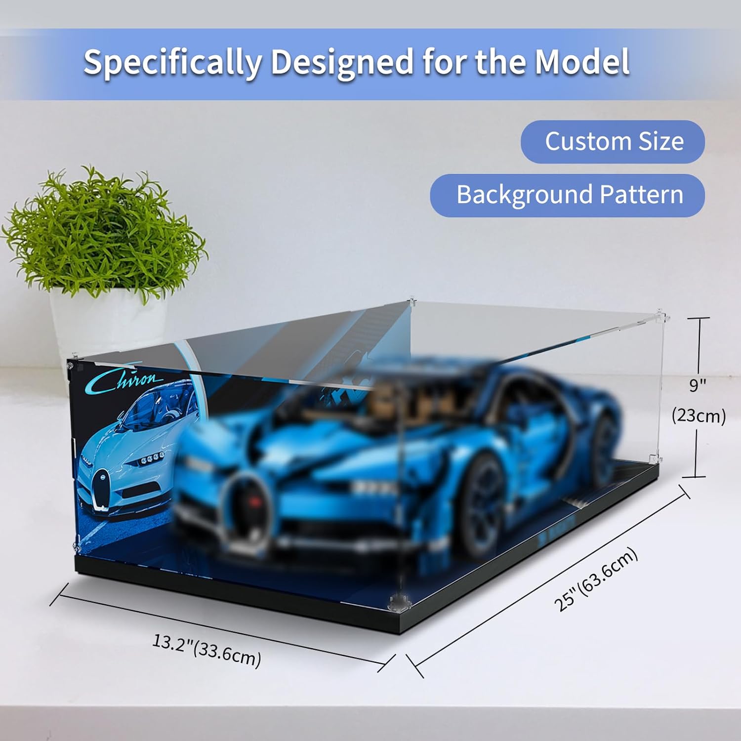 Acrylic Display Case for Lego 42083 Bugatti Chiron Race Car; ONLY Display Case, The Model NOT Included