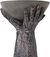 Vista 7 de COSIEST Mesa auxiliar para exteriores, base en forma de dos manos con mesa decorativa redonda superior, soporte ligero para plantas, acabado de Mano