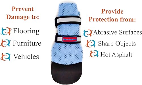 Vista 5 de Bark Brite Lightweight Neoprene Paw Protector Dog Boots Designed for Comfort and Breathability in 5 Sizes (Blue Md)