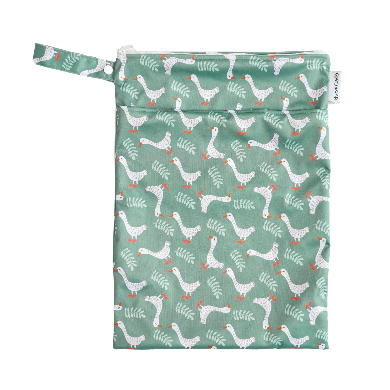 avo + cado Nasstasche Duo (M) mit Trockenfach - Wasser- und geruchsdicht - Größe: 29 x 40 cm - Schwimmbeutel, Wäschebeutel, Windelbeutel, Kulturbeutel (Gänse)