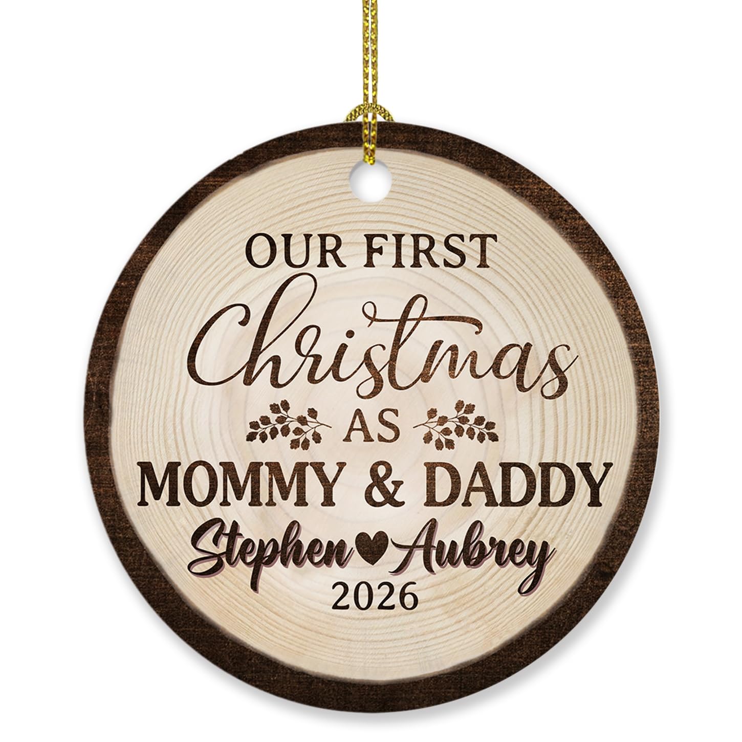 Our First Christmas As Mommy & Daddy Ornament Christmas 2022, Personalized 1st Xmas As Mommy & Daddy Ornament Gift for New Parent Dad Mom Newborn New Baby, Custom Names Dad & Mom & Year Ornament Gift