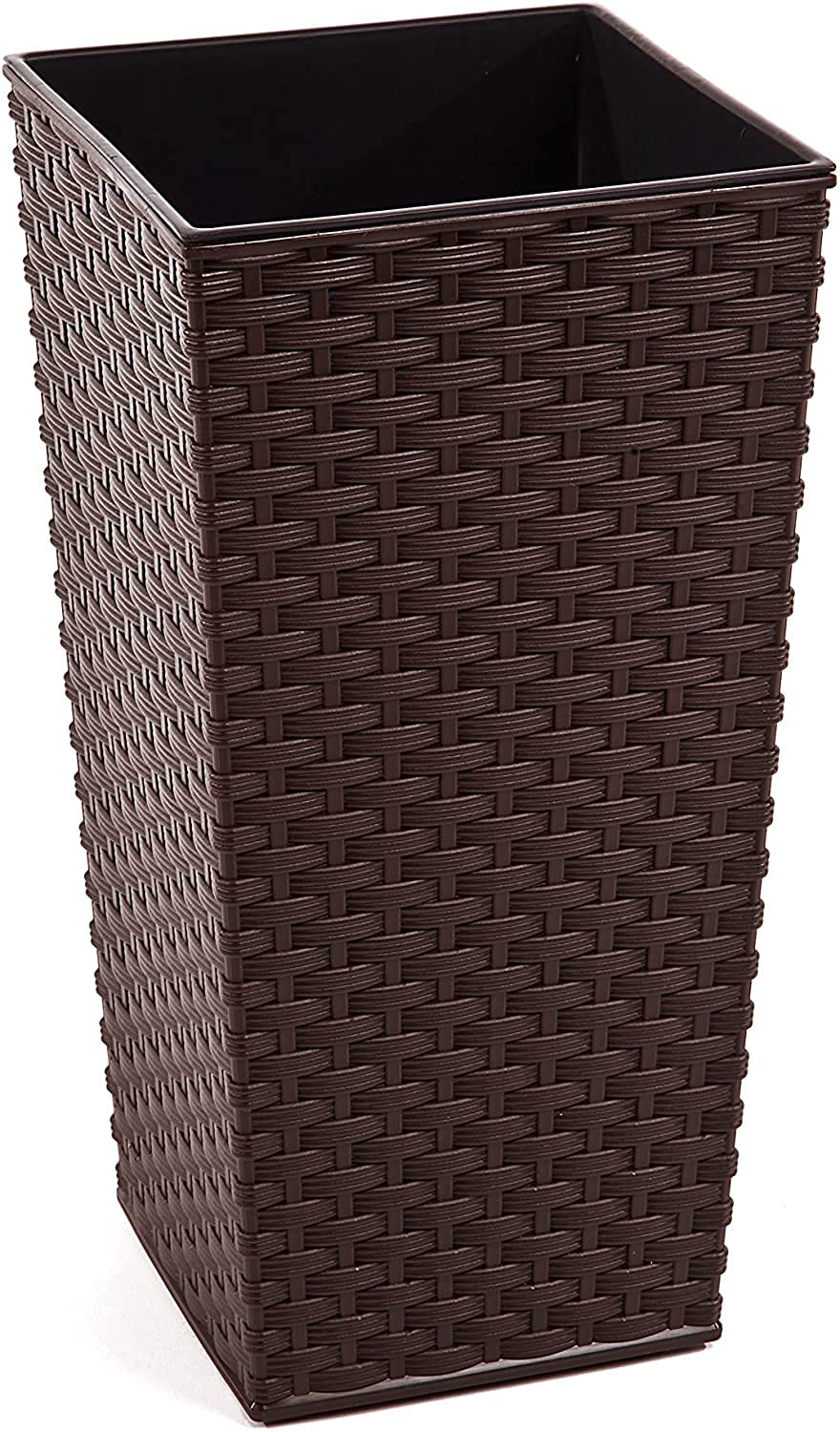 Gordanluk Tall planter rattan plant pot Designed Flowerpot with plant riser extra large plant pots indoor plant pots outdoor flower pot (Brown, 35 x 68 cm)