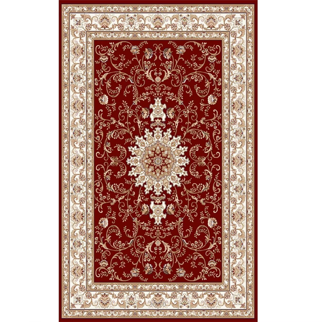 Tapis en velours rouge 180x200 cm imprimé pour un salon moderne