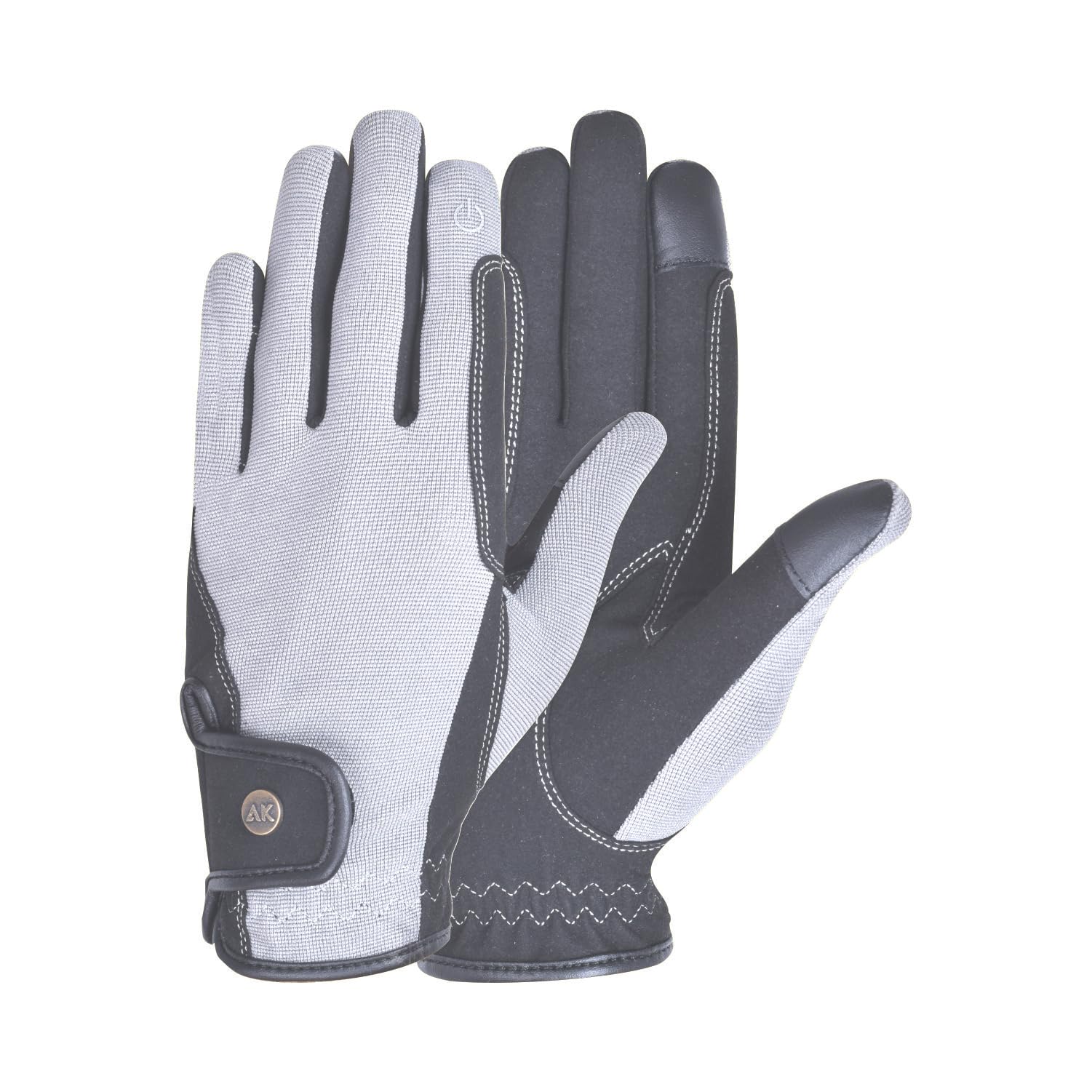 AK Fine Tech Micro Suede Riding & Multifunctional Horse Riding Gloves AKRS-8484 (Grey, 2XL)