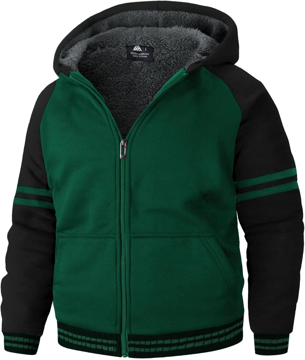 JACKETOWN Boys Zip Up Hoodie Kids Fleece Jacket Unisex Sherpa Lined Hooded Sweatshirts Girls Casual Outerwear 6-15 Years