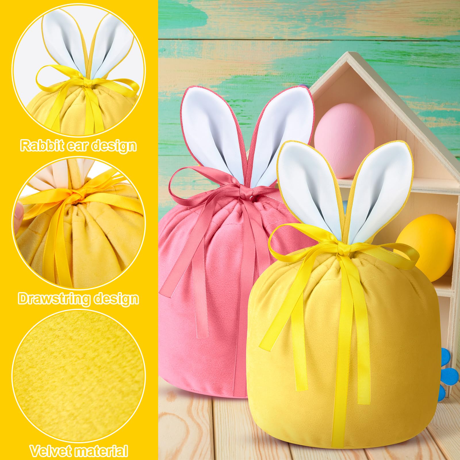 rabbit Colorful RAD Drawstring Bags 3 Bags New!! Amazon.com: SilTriangle 36 Pcs Easter Drawstring Backpack  main image 2