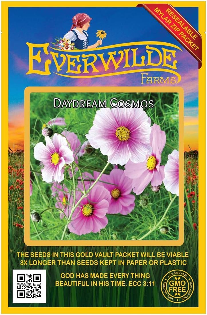 Everwilde Farms - 1 Lb Daydream Cosmos Wildflower Seeds - Gold Vault