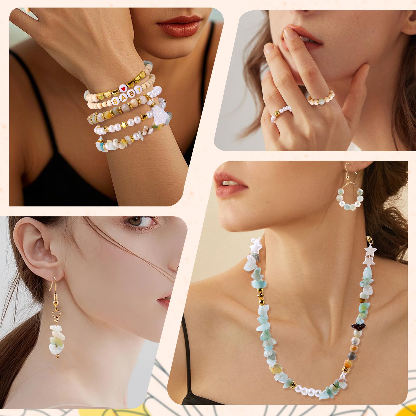 Jewelry Making Kit - Natural Stone Beads -6 Jewelry Making Kit - Natural Stone Beads -6