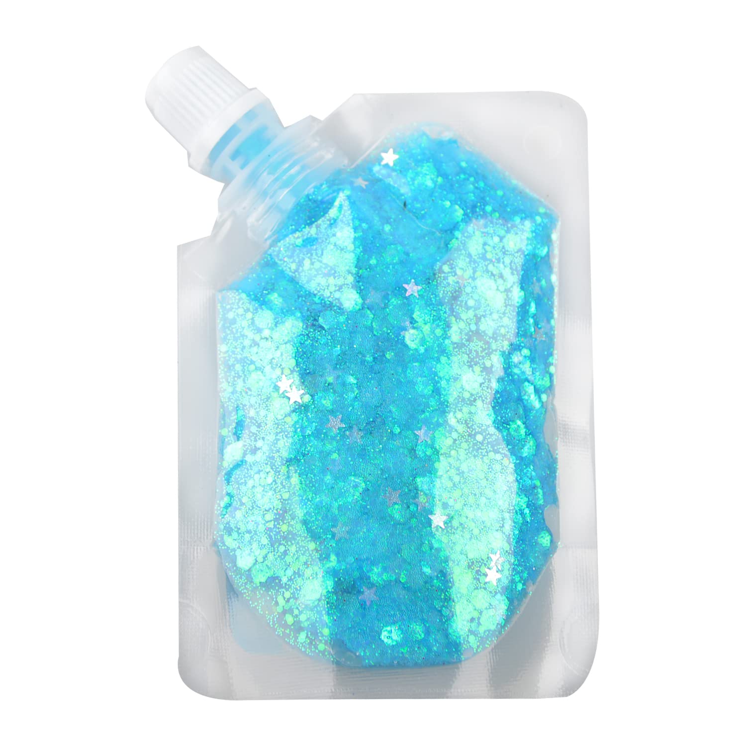 GL-Turelifes Body Glitter Gel, Easy to Apply&Remove 50ml Mermaid Sequins Chunky Glitter for Body Face Hair, Festival Glitter Halloween Costume Makeup