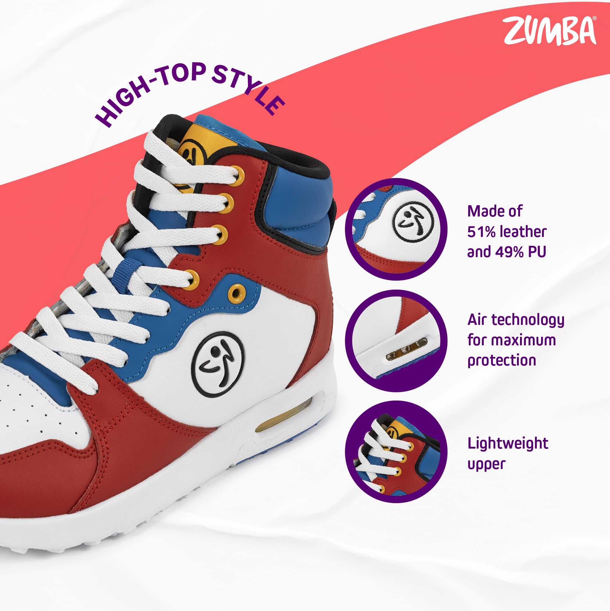 ZUMBA Sneakers High-Top Tanzschuhe für Damen Air Classic