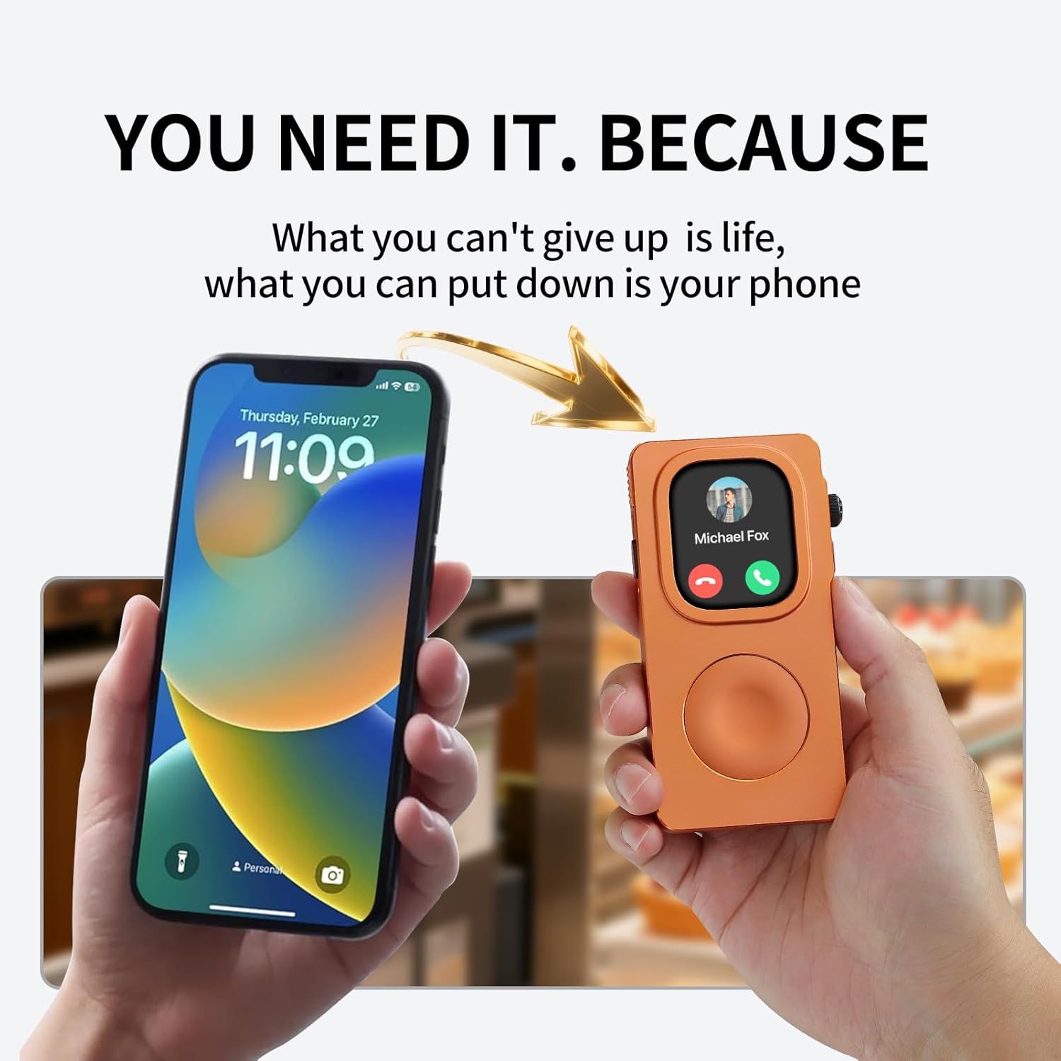 aluminum alloy case for apple watch 49mm 44mm 45 46 42 40 41mm-turn your apple watch into a smartphone,retro ipod style metal protective cover with click wheel (orange, 49mm- ultra 3 2 1) orange 49mm- ultra 3 2 1