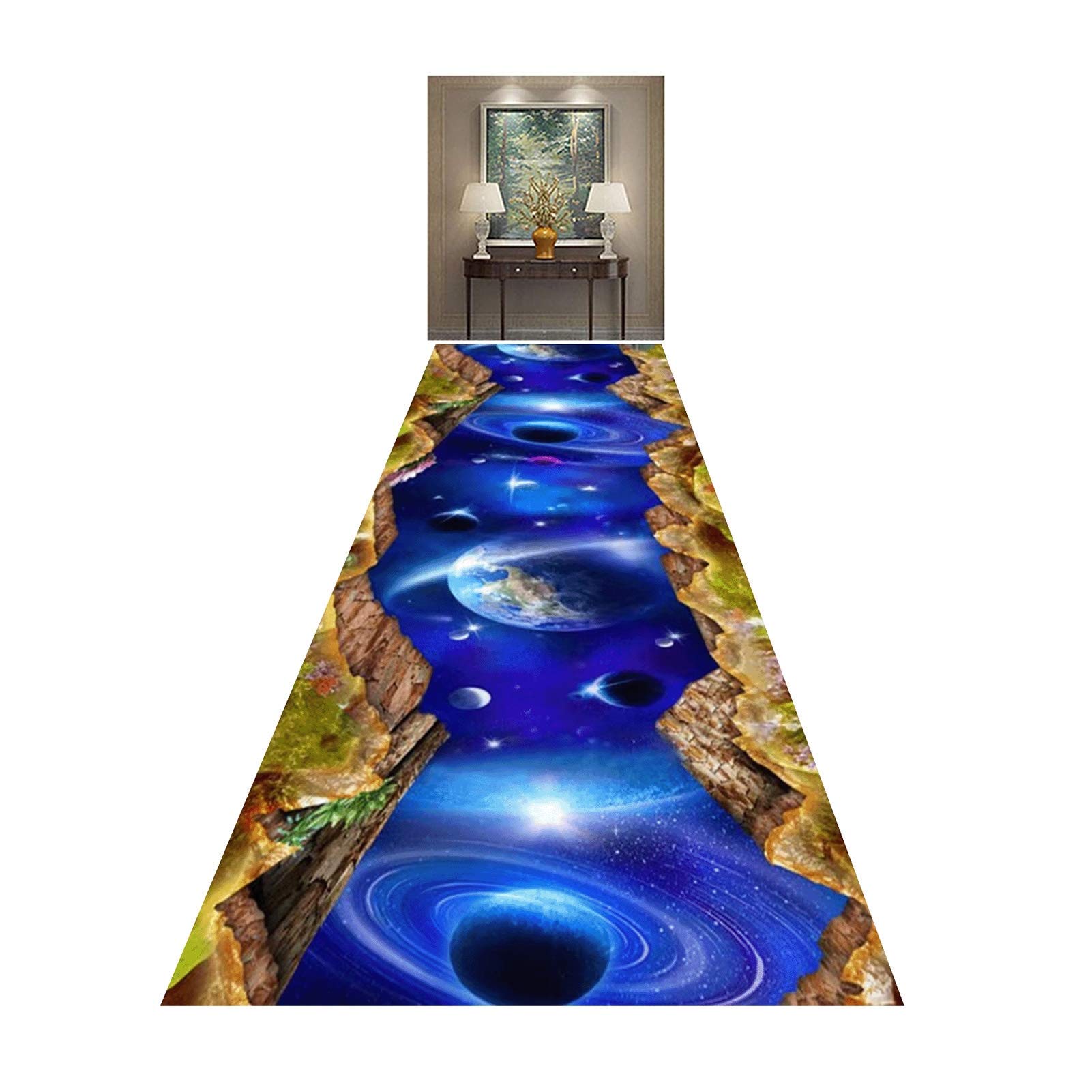 Tapis de zone ciel étoilé 3D pour canapé de salon et chambre MU