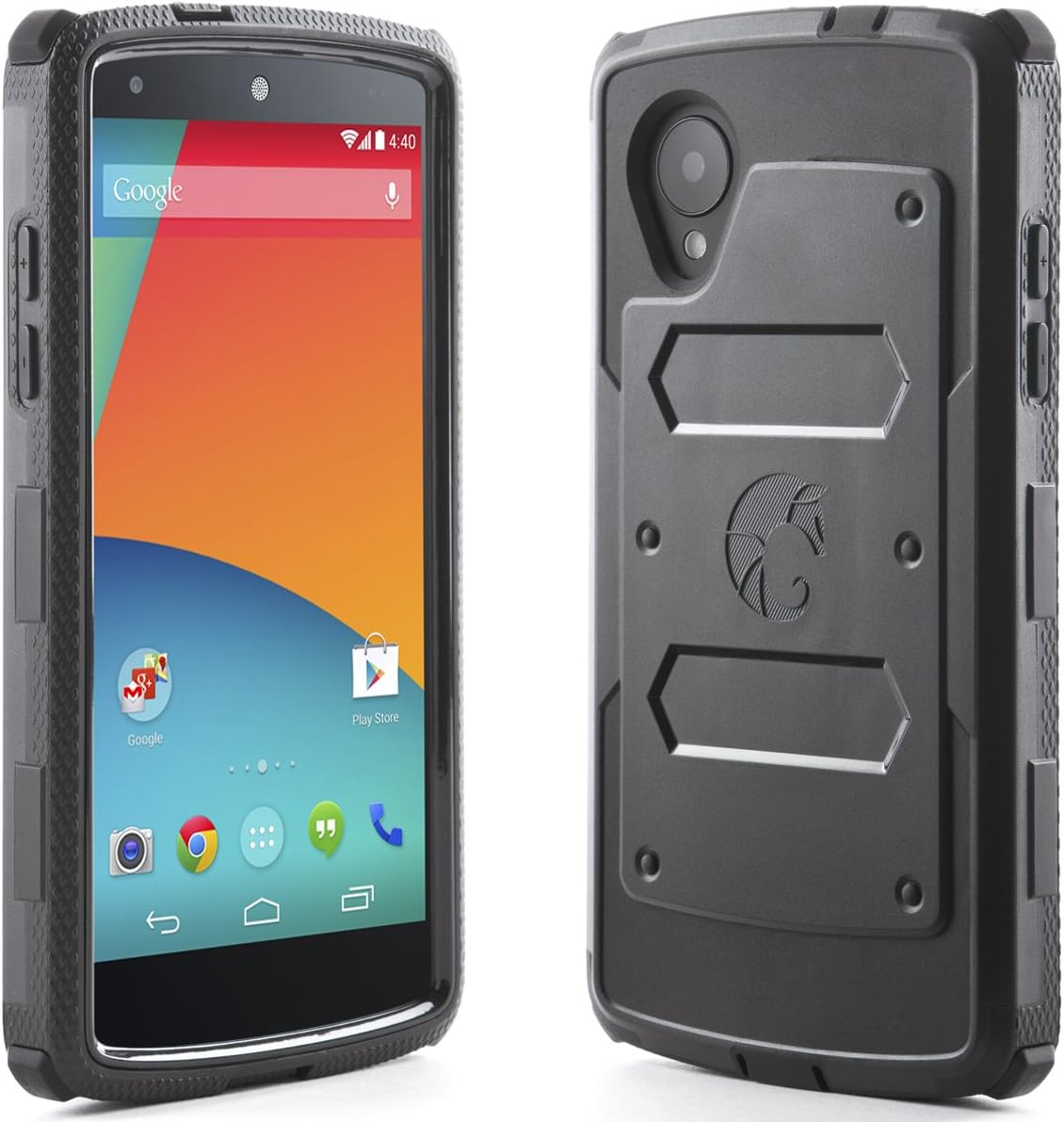 i-Blason Armorbox for Google Nexus 5 by LG Dual Layer Hybrid Full-Body Protective Case with Front Cover and Built-in Screen Protector and Impact Resistant Bumpers (Black)