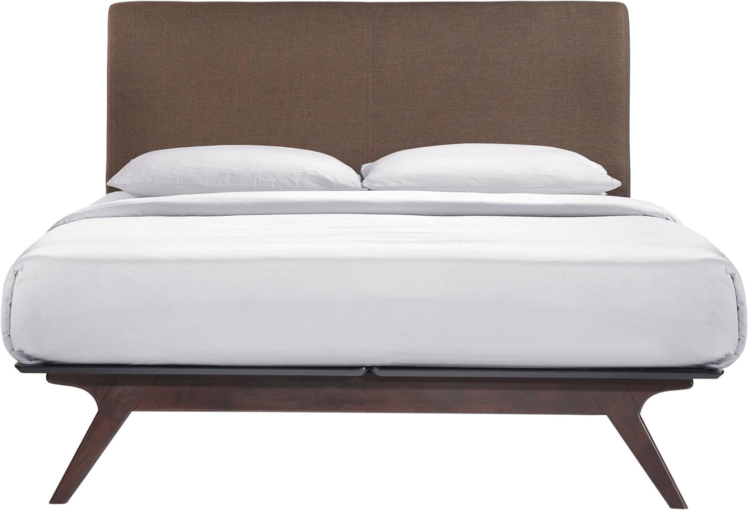 Modway MOD-5238-CAP-BRN Mid-Century Modern Wood Platform Bed, Queen, Cappuccino Brown