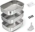 Triple Pan Stainless Steel Sifting Cat Litter Box - product image