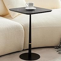 Vista 10 de Mesa pequeña con pedestal para bebidas, mesas auxiliares de madera, soporte para bebidas de cóctel Martini, mesa auxiliar cuadrada duradera con base