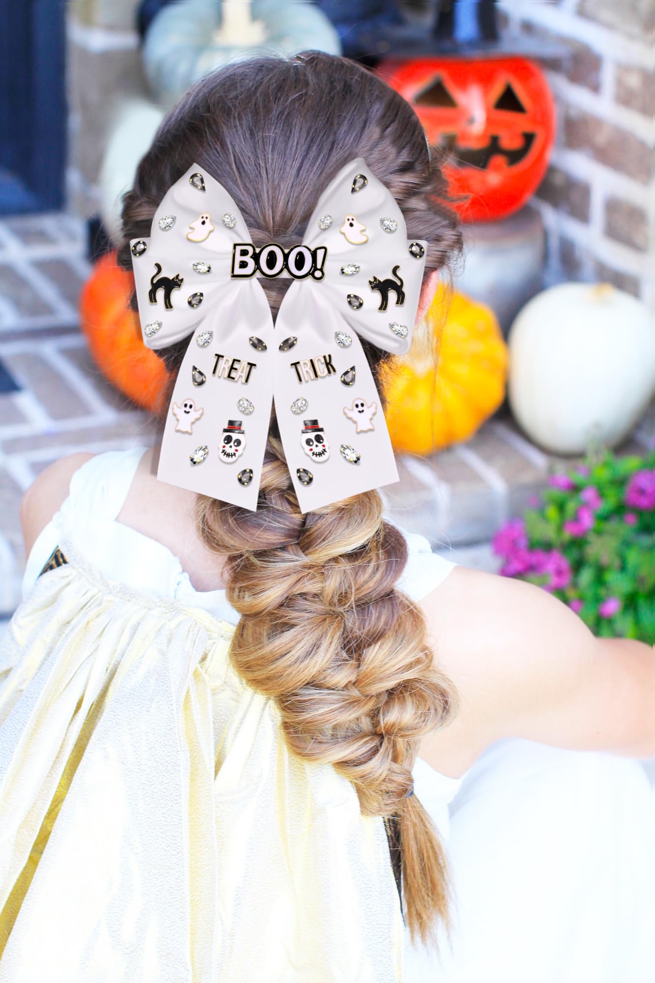Hair Bow Clips Set 2Pcs Adjustable for Women Halloween Witches Party Amazon.com: 2PCS Halloween Hair Bows Clips for Girls Glitter  main image 3