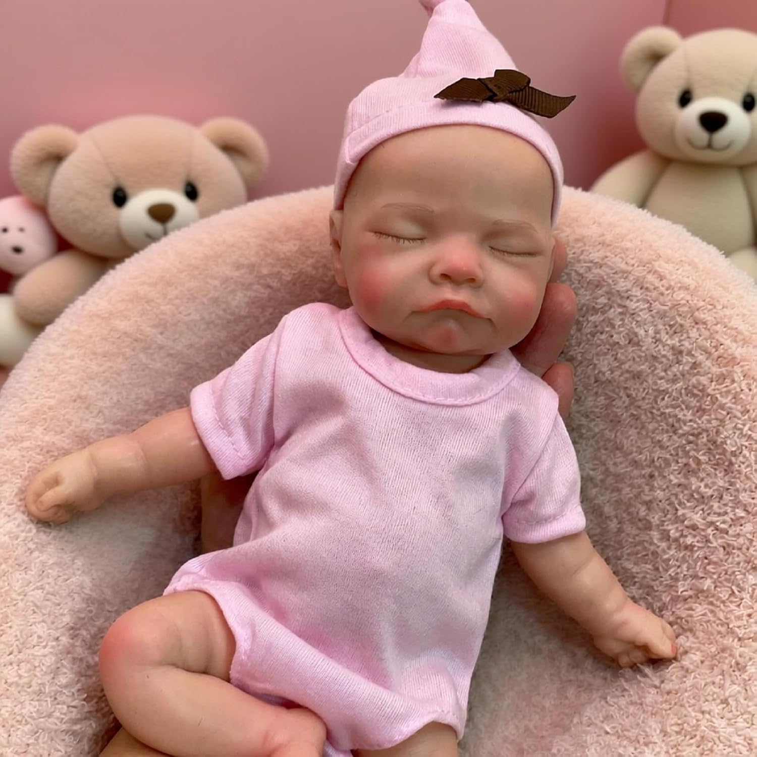 OtardDolls Lifelike Reborn Baby Dolls 11 Inch Mini Life Baby Realistic Newborn Dolls Soft Full Silicone Body Sleeping Handmade Real Life Reborn Baby Dolls with Accessories Set for Kids