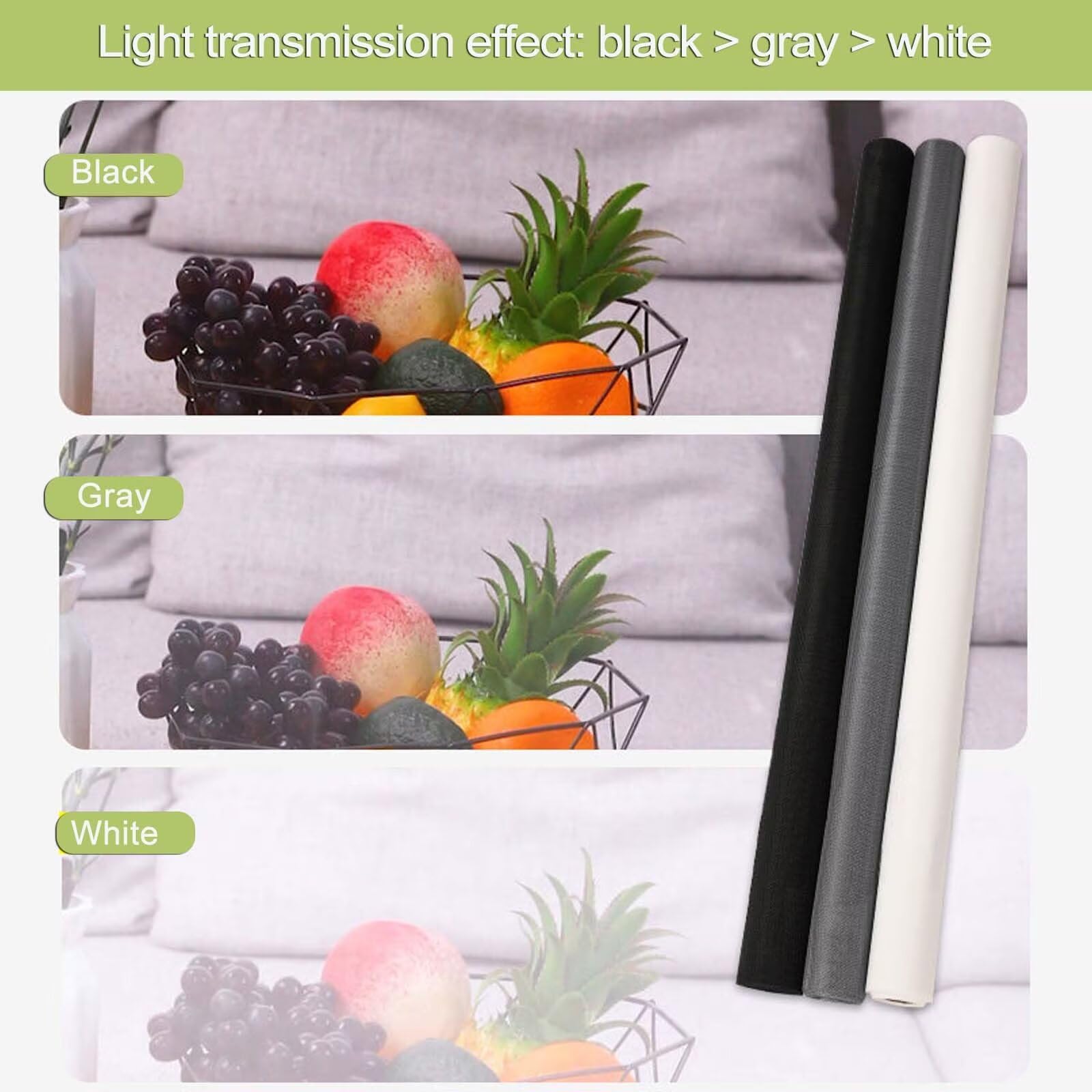 Rete Zanzariera Ricambio 1.8x8m, Rete Protezione Antizanzare Accessori Per Zanzariere Zanzariera Finestra Estensibile per Porte, Finestra.- Grigio