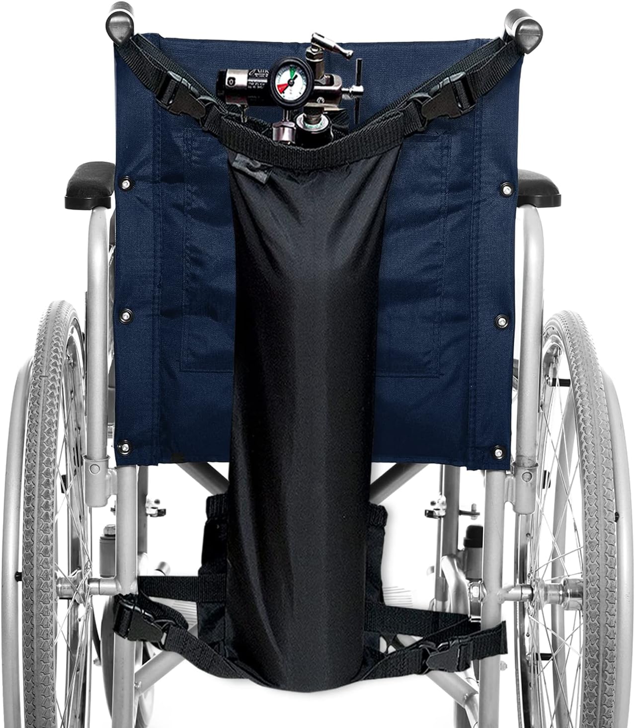 AdirMed Single Oxygen Cylinder Bag for Wheelchairs & AdirMed Dual Oxygen Cylinder Bags for Wheelchairs (D & E Cylinders) Bundle