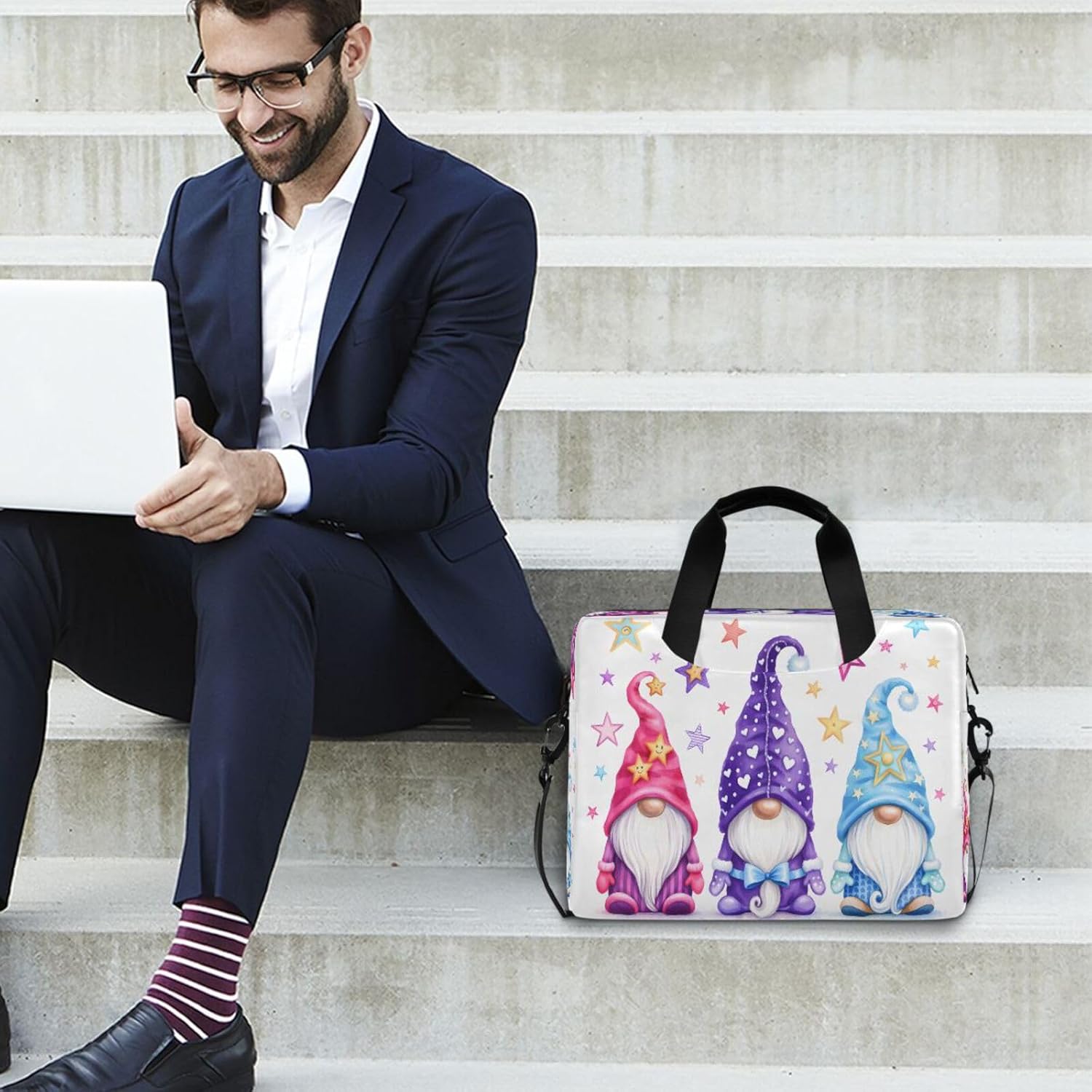 Laptop Bag Computer Bags Messenger Shoulder Bag Briefcase Magic Gnomes for Business Office Work