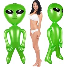Mototo 2pcs 63" Giant Inflatable Alien Jumbo Alien Green Alien Inflatable Toy Party Decoration Alien Theme Party Birthday Halloween Easter Christmas